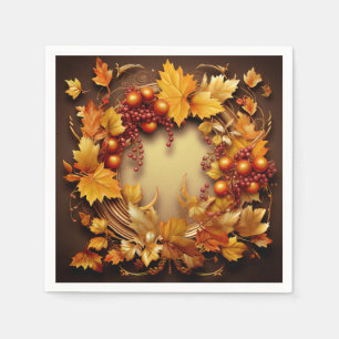 Glimpen van de herfst: kransoogst servet