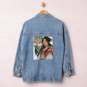 "Glimpen van de steppe: de Mongoolse vrouw" Denim Jacket (Hangar)