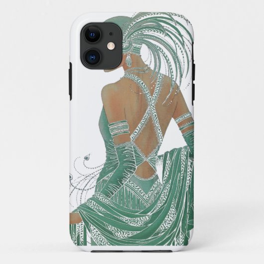 Glimpse of Elegance: Groene Rugloze Jurk Design Case-Mate iPhone Case (Achterkant)