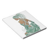 Glimpse of Elegance: Groene Rugloze Jurk Design Notitieblok (Schuin)