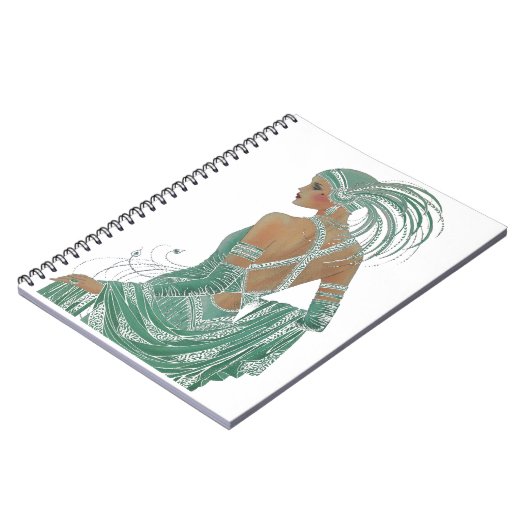 Glimpse of Elegance: Groene Rugloze Jurk Design Notitieboek (Linkerzijde)