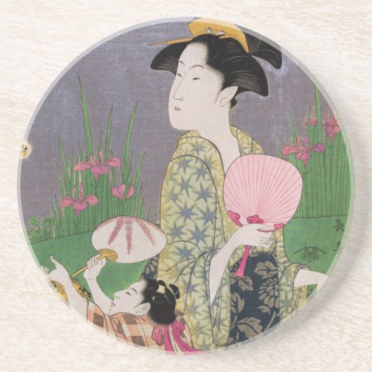 Glimwormen Zandsteen Onderzetter (Voorkant)