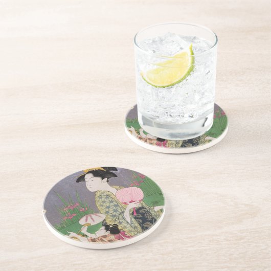 Glimwormen Zandsteen Onderzetter (Zijkant)