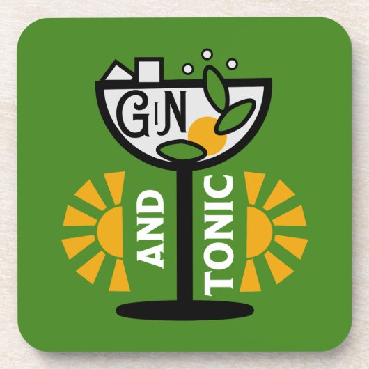 glin en tonische kunst bier onderzetter (Voorkant)