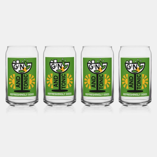 glin en tonische kunst blikvorm glas (Voorkant)