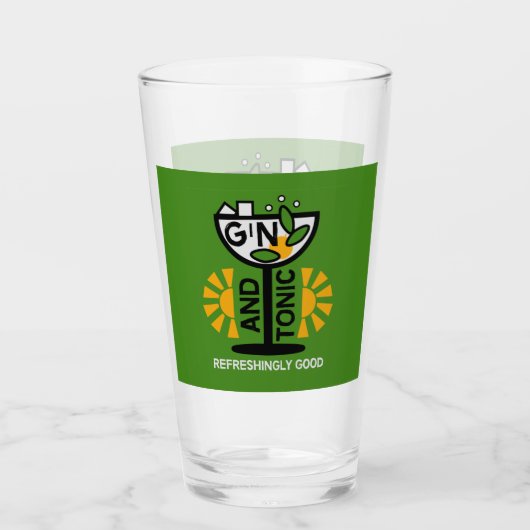  glin en tonische kunst glas (Voorkant)