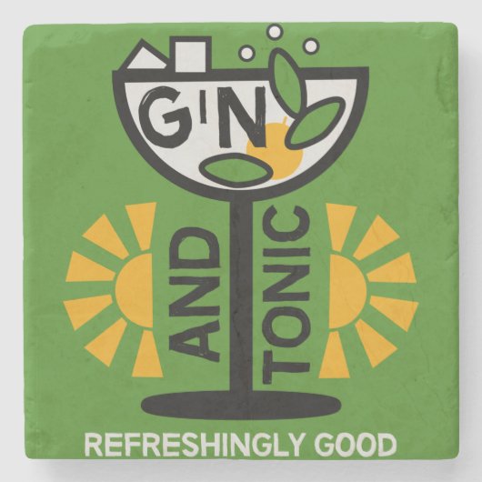 glin en tonische kunst stenen onderzetter (Voorkant)