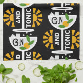 glin en tonische kunst theedoek (Gevouwen)