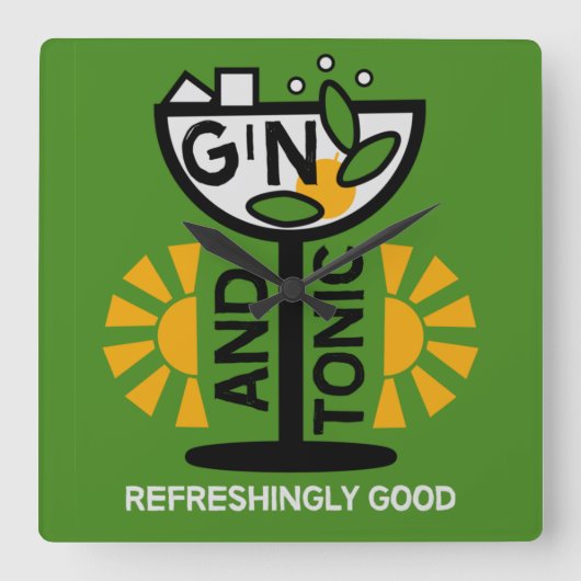  glin en tonische kunst vierkante klok (Voorkant)