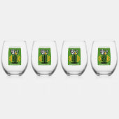 glin en tonische kunst wijnglas zonder voet (Achterkant)