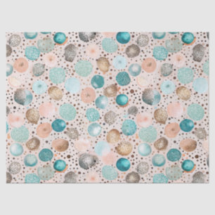 Glinsterend Abstract puntpatroon in turquoise, roz Tissuepapier