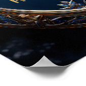 Glinsterend blauw met gouden Bijbelvers  Poster (Hoek)