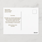 Glinsterend Goud en Diamant 50e Verjaardag Briefkaart (Achterkant)