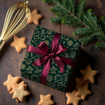 Glinsterend Goud & Groen Kerstbakpatroon