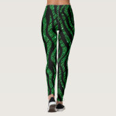Glinsterend groen en zwart Abstract patroon Leggings (Achterkant)