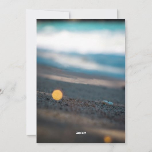 Glinsterend hart op het strand | Unieke romantisch Feestdagenkaart (Achterkant)