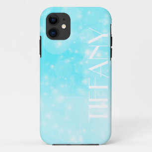 glinsterend kerstfeest helderblauwe vorst verjaard Case-Mate iPhone case