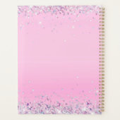 Glinsterend roze glitter minimalistisch design planner (Achterkant)