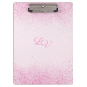 Glinsterend Roze Glitterstof Klembord (Voorkant)