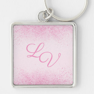 Glinsterend Roze Glitterstof Sleutelhanger