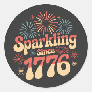 Glinsterend sinds 1776 4 juli Patriottisch Ronde Sticker