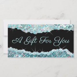 glinsterend turquoise glitterschenkingcertificaat