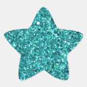 Glinsterend Turquoise Patroon Ster Sticker (Voorkant)