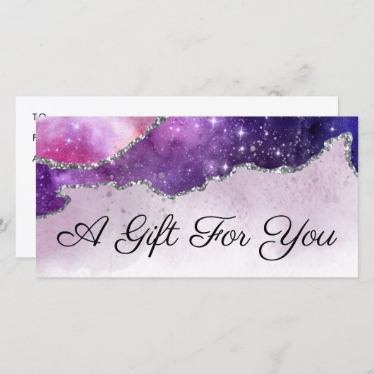 glinsterend waterverf agaat cadeaubon (Voorkant / Achterkant)