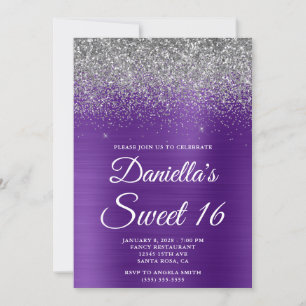 Glinsterend Zilver Glitter Konings Paars Folie Swe Kaart