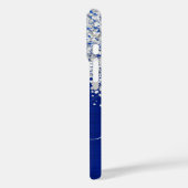 Glinsterend Zilver Glitter Koningsblauw Glam Naam Case-Mate iPhone Case (Achterkant / Links)