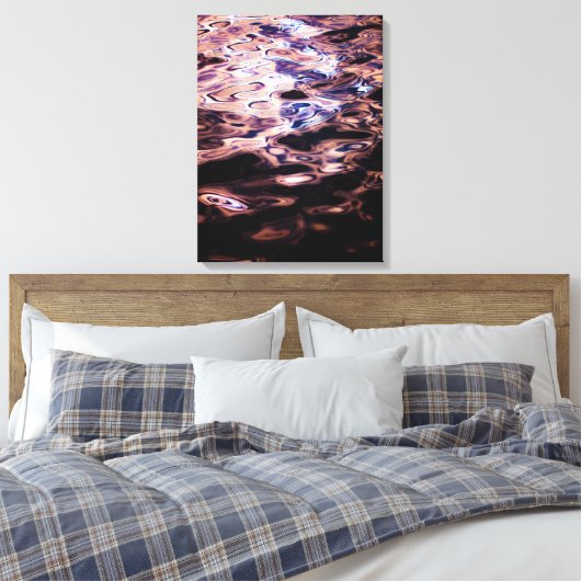 Glinsterende avondwater canvas afdruk (Insitu (Slaapkamer))