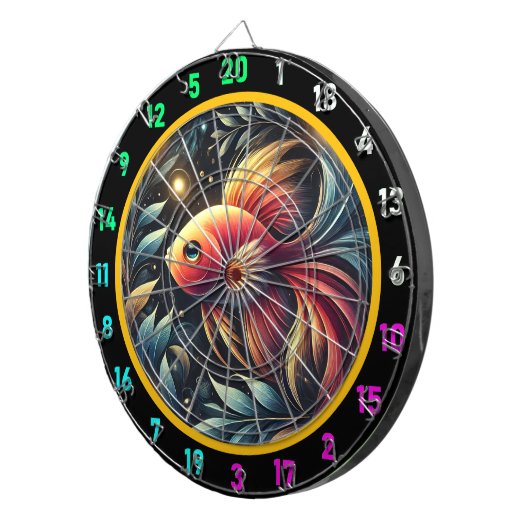 Glinsterende Betta Dartboard Game Set Dartbord (Voorkant Rechts)