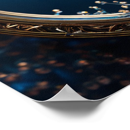 Glinsterende blauw en gouden Lijst bijbelverzen Poster (Hoek)