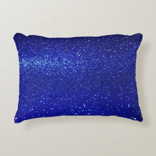 Glinsterende Blauw Glitter Canvas Accent Kussen