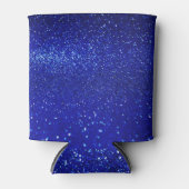 Glinsterende Blauw Glitter Canvas Blikjeskoeler (Voorkant)