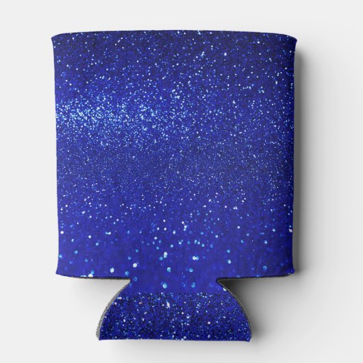 Glinsterende Blauw Glitter Canvas Blikjeskoeler (Achterkant)