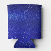 Glinsterende Blauw Glitter Canvas Blikjeskoeler (Achterkant)