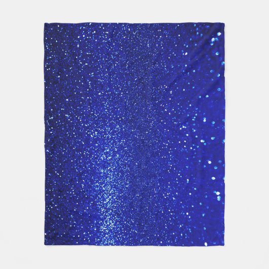 Glinsterende Blauw Glitter Canvas Fleece Deken (Voorkant)