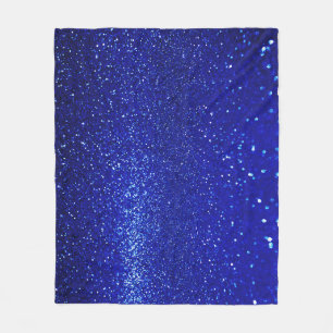 Glinsterende Blauw Glitter Canvas Fleece Deken