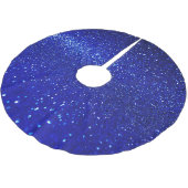 Glinsterende Blauw Glitter Canvas Kerstboom Rok (Gekanteld)