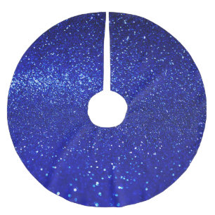 Glinsterende Blauw Glitter Canvas Kerstboom Rok