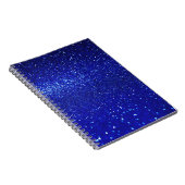 Glinsterende Blauw Glitter Canvas Notitieboek (Rechterzijde)