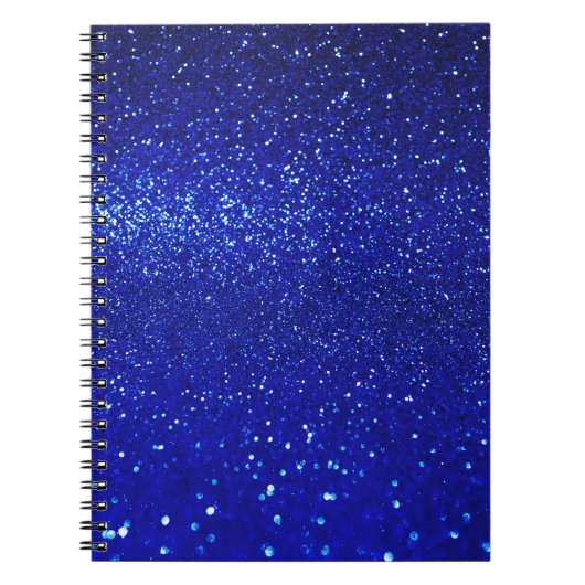 Glinsterende Blauw Glitter Canvas Notitieboek (Voorkant)