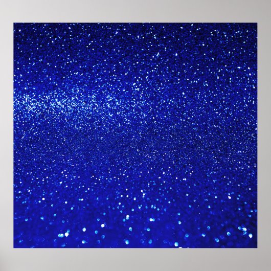 Glinsterende Blauw Glitter Canvas Poster (Voorkant)