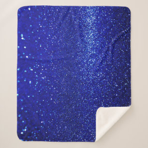 Glinsterende Blauw Glitter Canvas Sherpa Deken