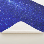 Glinsterende Blauw Glitter Canvas Sherpa Deken (3/4)