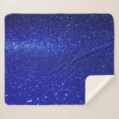 Glinsterende Blauw Glitter Canvas Sherpa Deken (Voorkant (horizontaal))