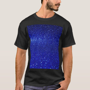 Glinsterende Blauw Glitter Canvas T-shirt