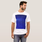 Glinsterende Blauw Glitter Canvas T-shirt (Voorkant volledig)