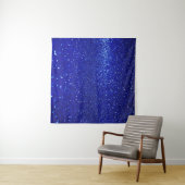 Glinsterende Blauw Glitter Canvas Wandkleed (In Situ (horizontaal))